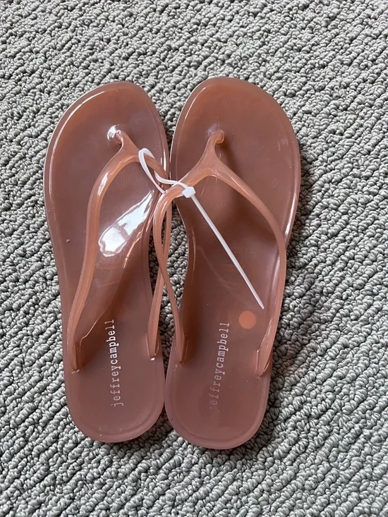 Jeffrey Campbell Beach Day Brown Jelly Flip Flop Sandals 8 - Picture 2 of 4